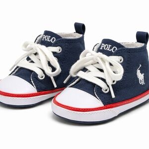 Polo Ralph Lauren Baby/Kids/Toddler Red/White/Blue Bootie Sneakers Unisex 3c